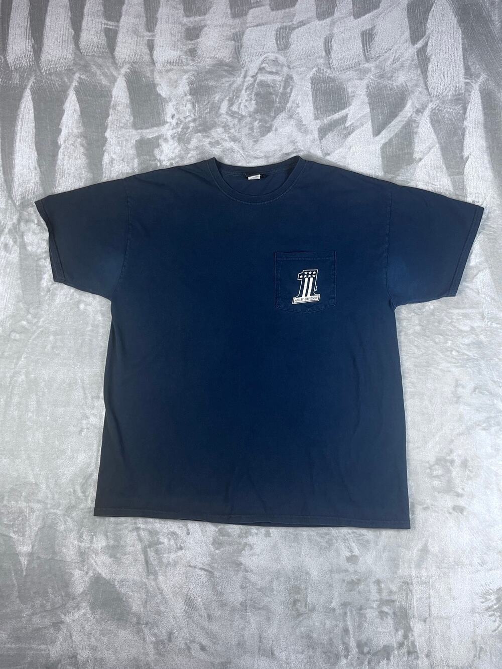 Harley-Davidson Rubber City Akron Ohio Pocket Tee XL Faded Black